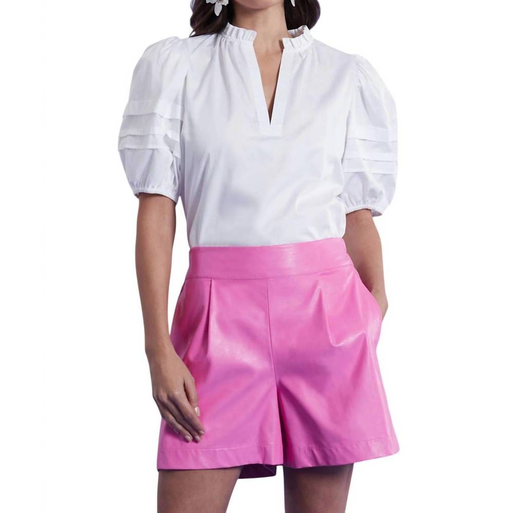 NEW TYLER BOE stevie vegan leather shorts in cheeky pink
